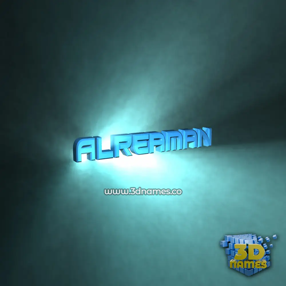 alreaman in Light Shine style - 3D name wallpaper
