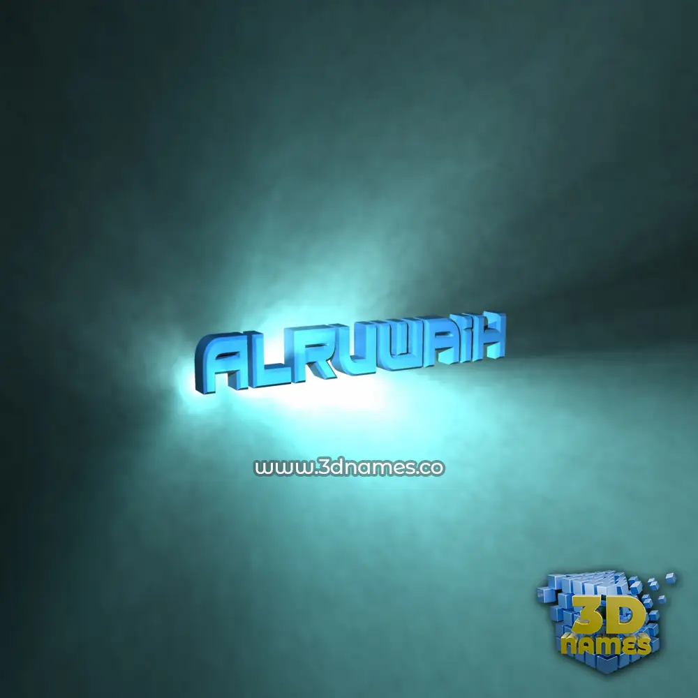 alruwaih in Light Shine style - 3D name wallpaper