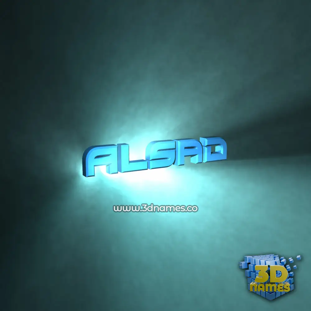 alsad in Light Shine style - 3D name wallpaper