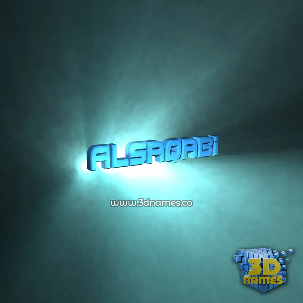 alsaqabi in Light Shine style - 3D name wallpaper