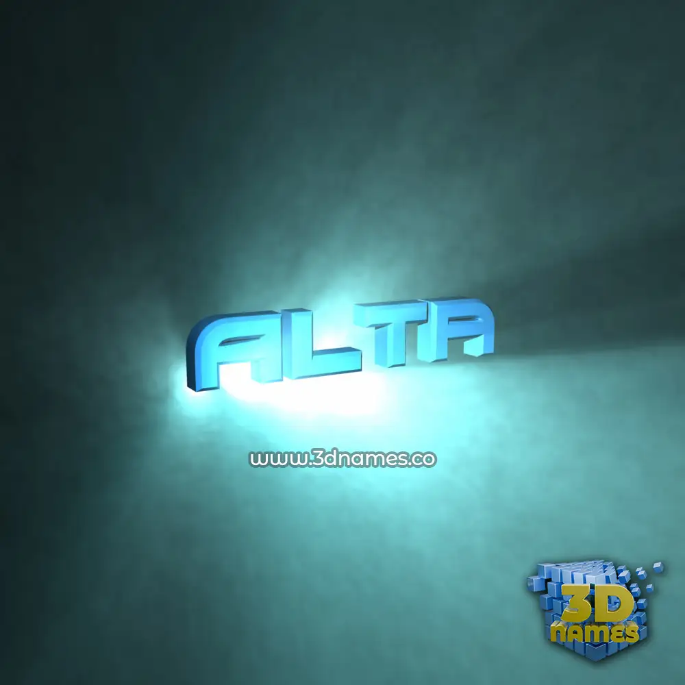 alta in Light Shine style - 3D name wallpaper