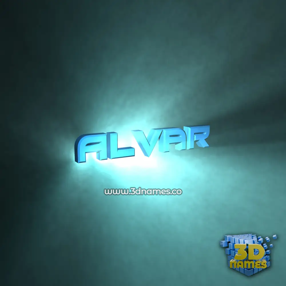 alvar in Light Shine style - 3D name wallpaper
