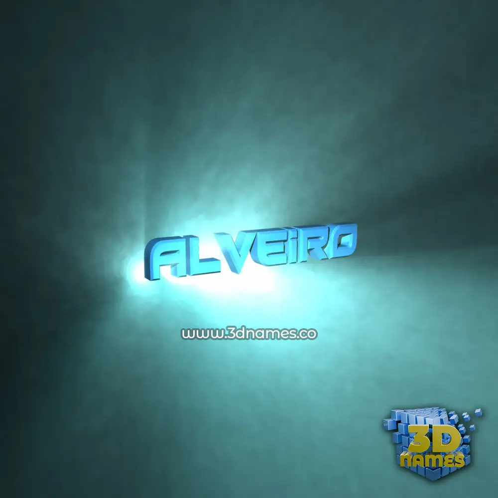 alveiro in Light Shine style - 3D name wallpaper