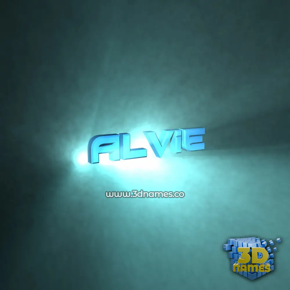 alvie in Light Shine style - 3D name wallpaper