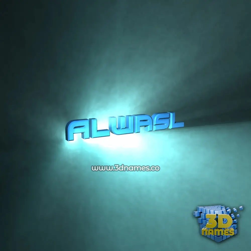 alwasl in Light Shine style - 3D name wallpaper