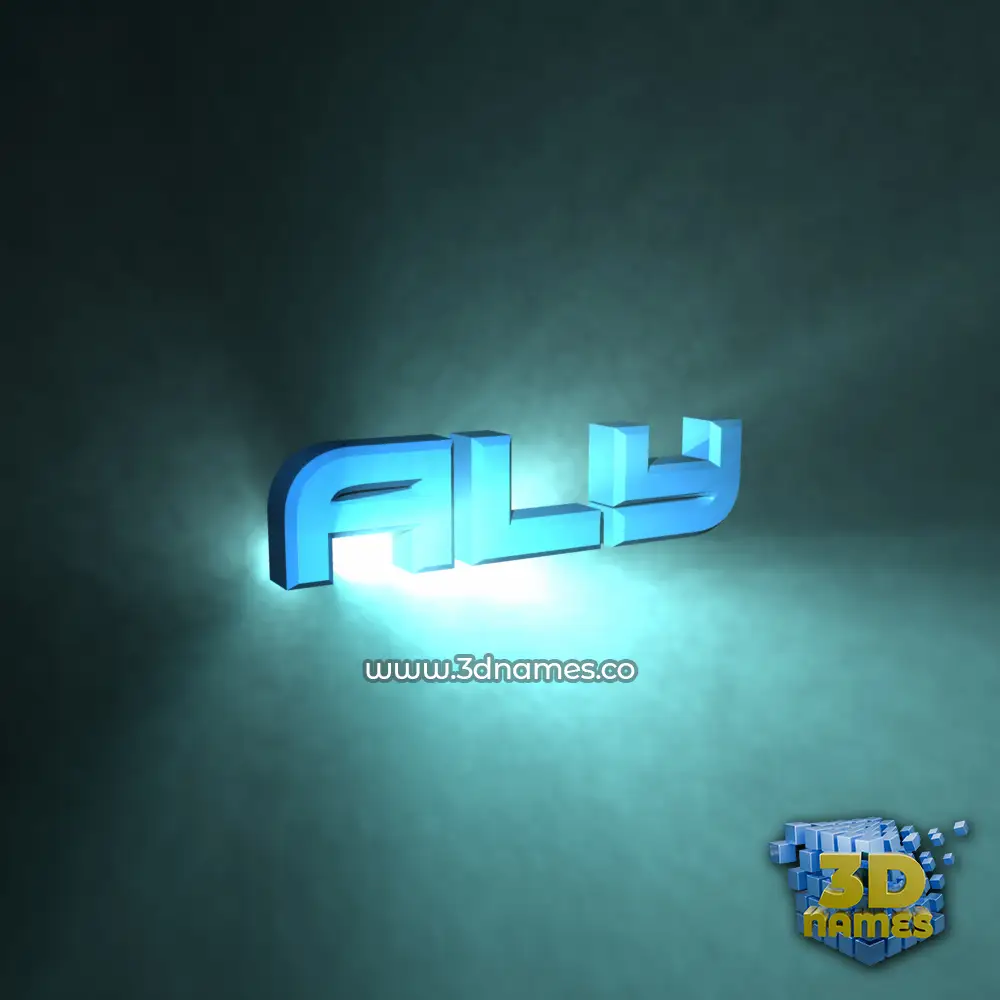 aly in Light Shine style - 3D name wallpaper