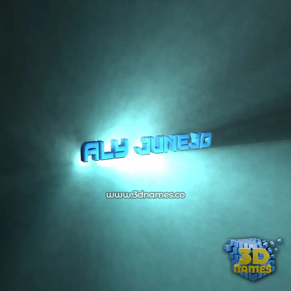 aly junejo in Light Shine style - 3D name wallpaper