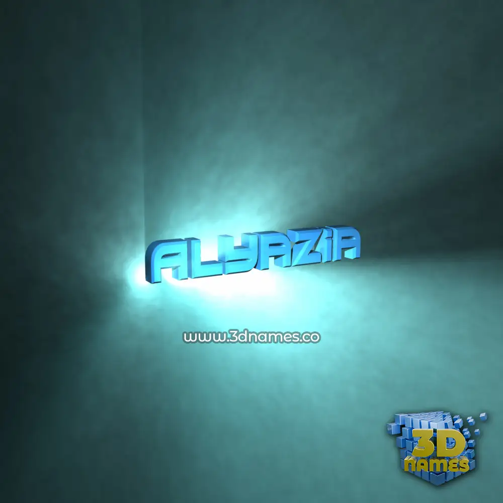 alyazia in Light Shine style - 3D name wallpaper
