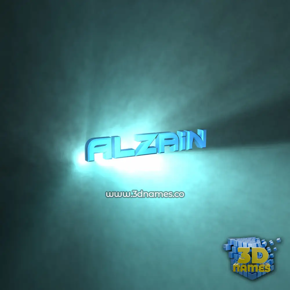 alzain in Light Shine style - 3D name wallpaper
