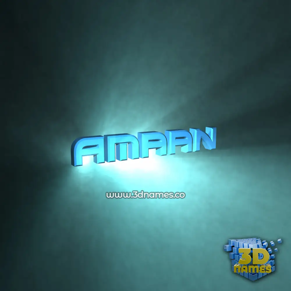 amaan in Light Shine style - 3D name wallpaper