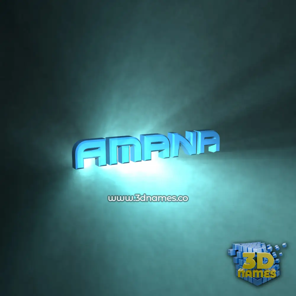amana in Light Shine style - 3D name wallpaper