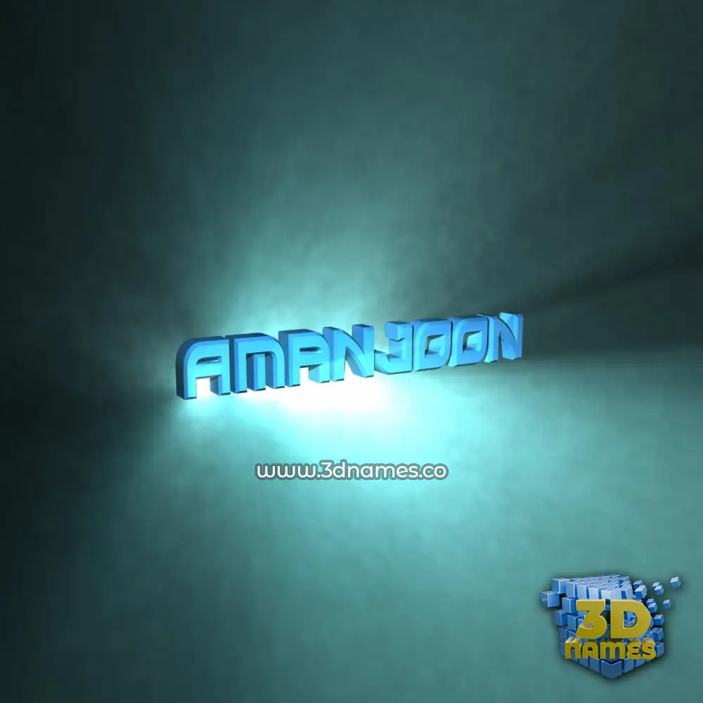 amanjoon in Light Shine style - 3D name wallpaper