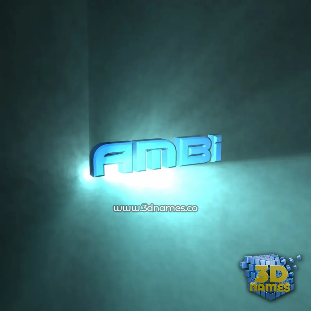 ambi in Light Shine style - 3D name wallpaper