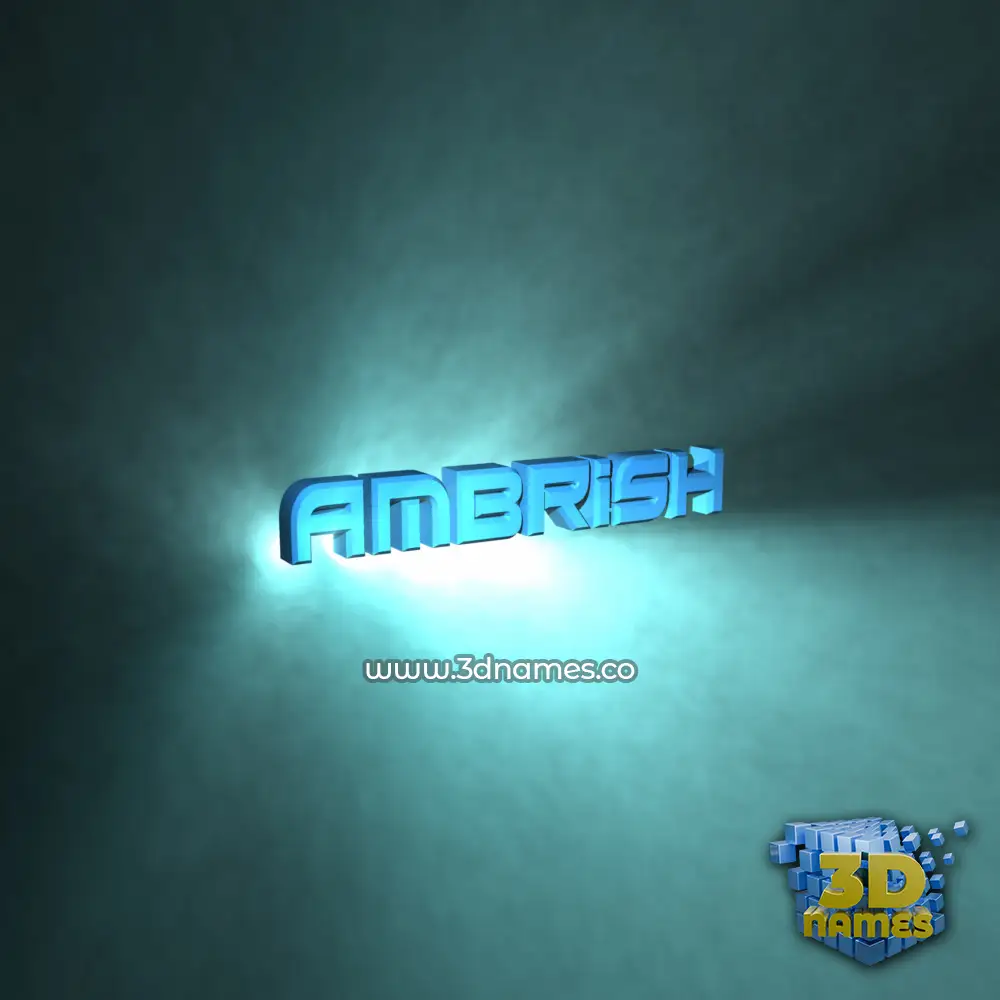 ambrish in Light Shine style - 3D name wallpaper