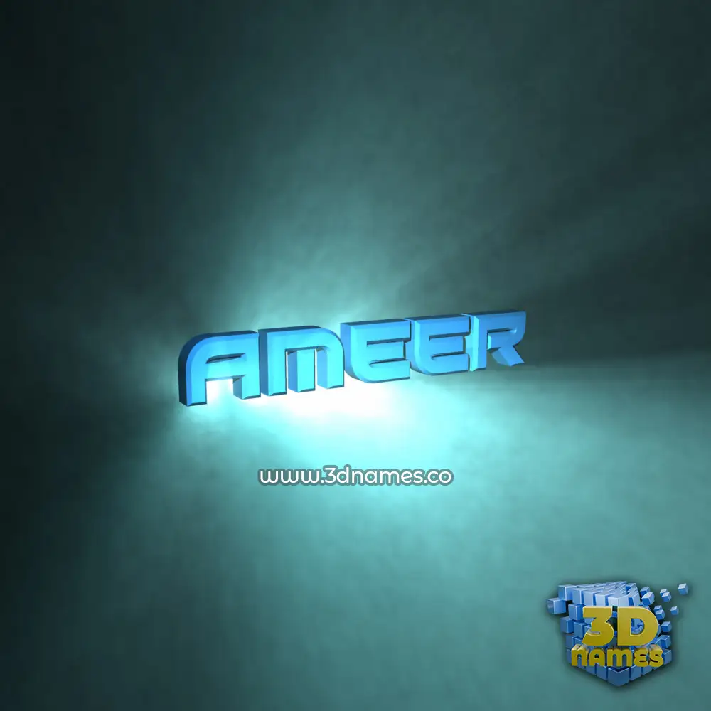 ameer in Light Shine style - 3D name wallpaper