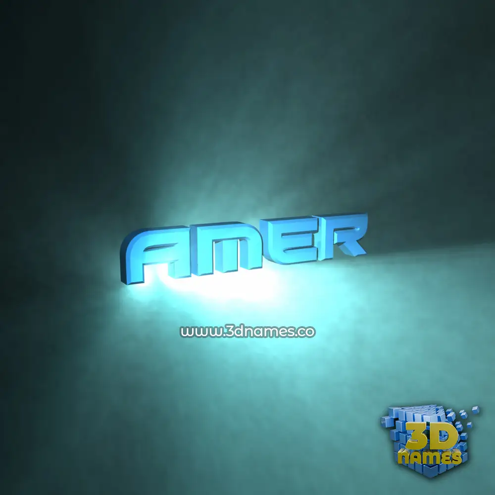 amer in Light Shine style - 3D name wallpaper
