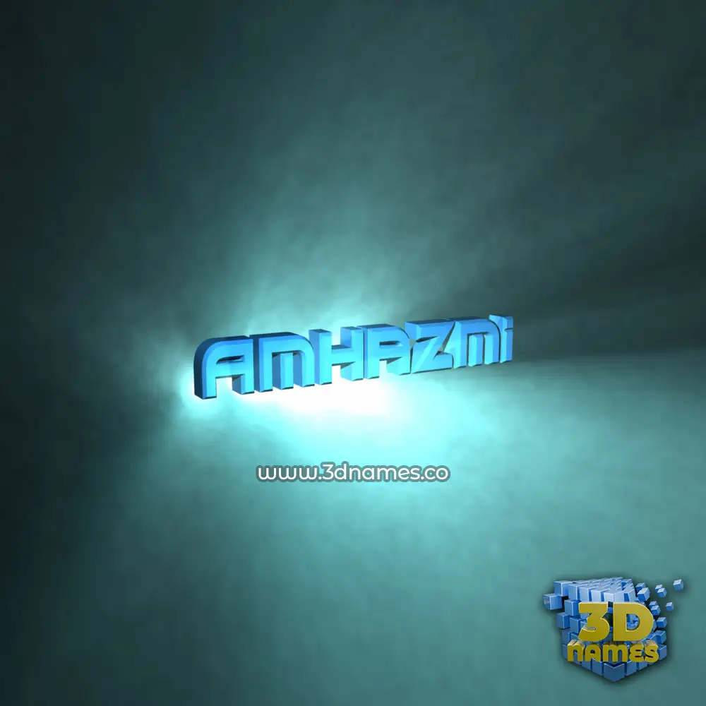 amhazmi in Light Shine style - 3D name wallpaper