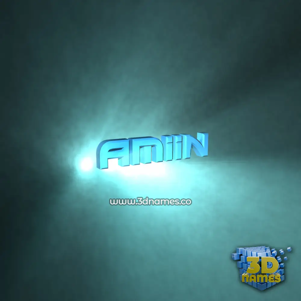 amiin in Light Shine style - 3D name wallpaper