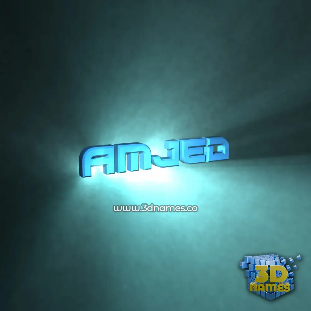 amjed in Light Shine style - 3D name wallpaper