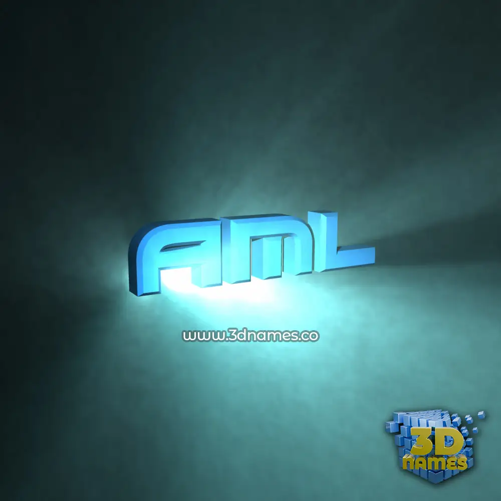 aml in Light Shine style - 3D name wallpaper