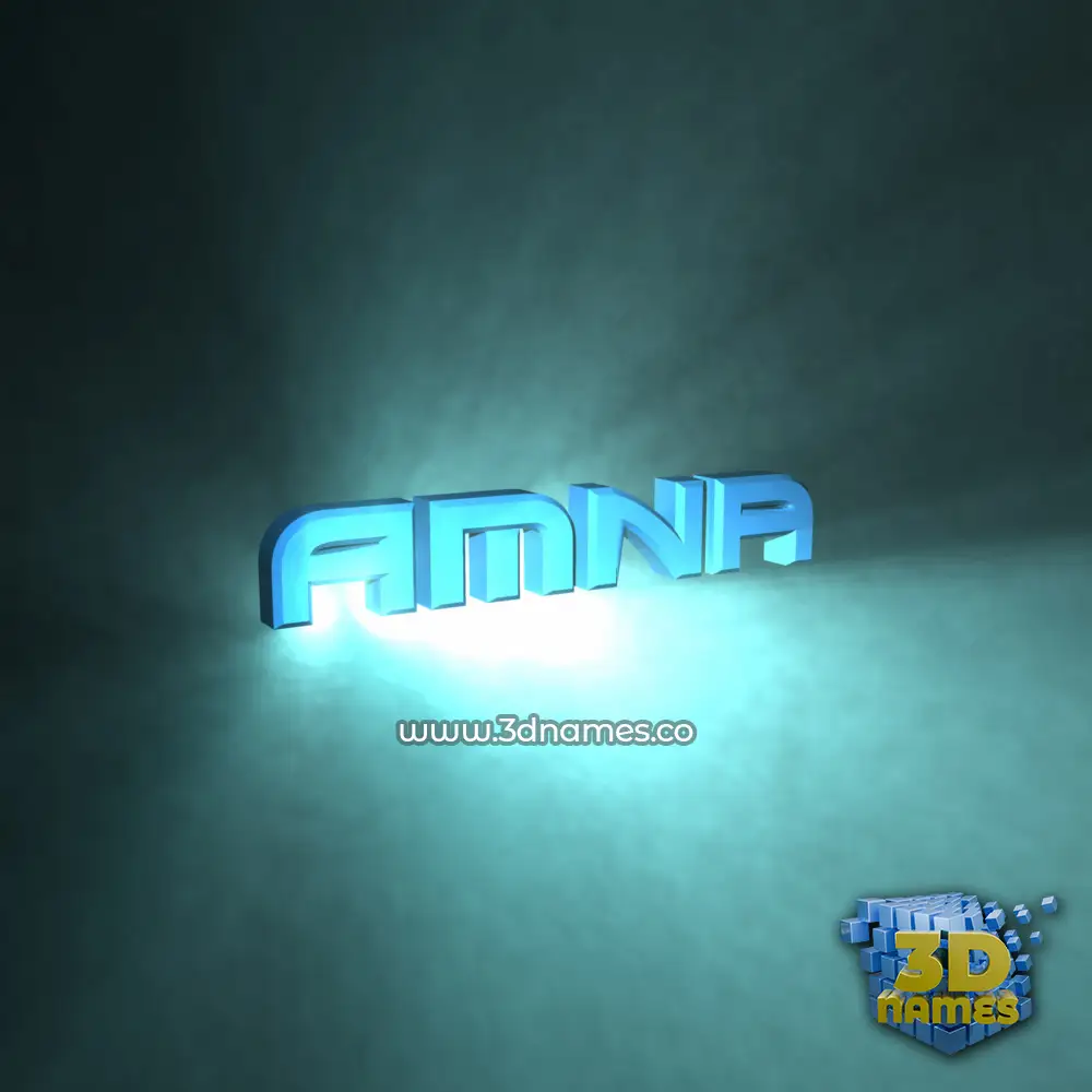 amna in Light Shine style - 3D name wallpaper