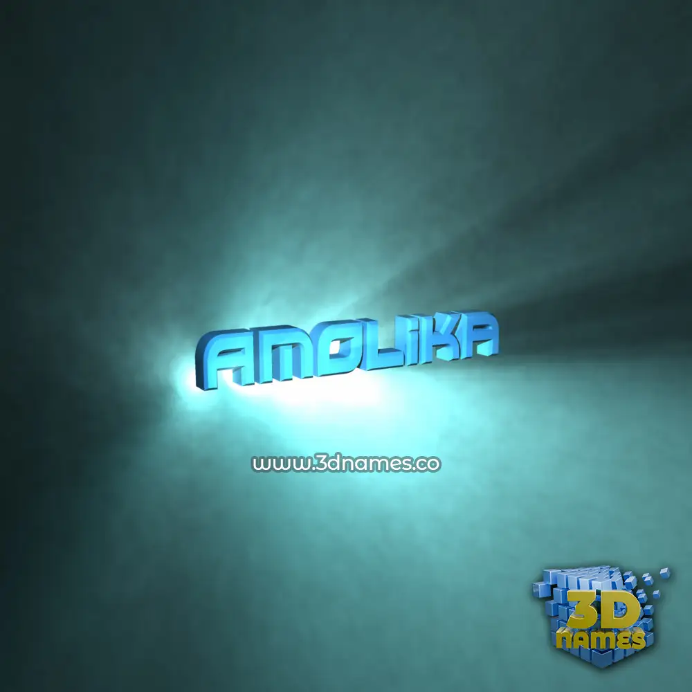 amolika in Light Shine style - 3D name wallpaper