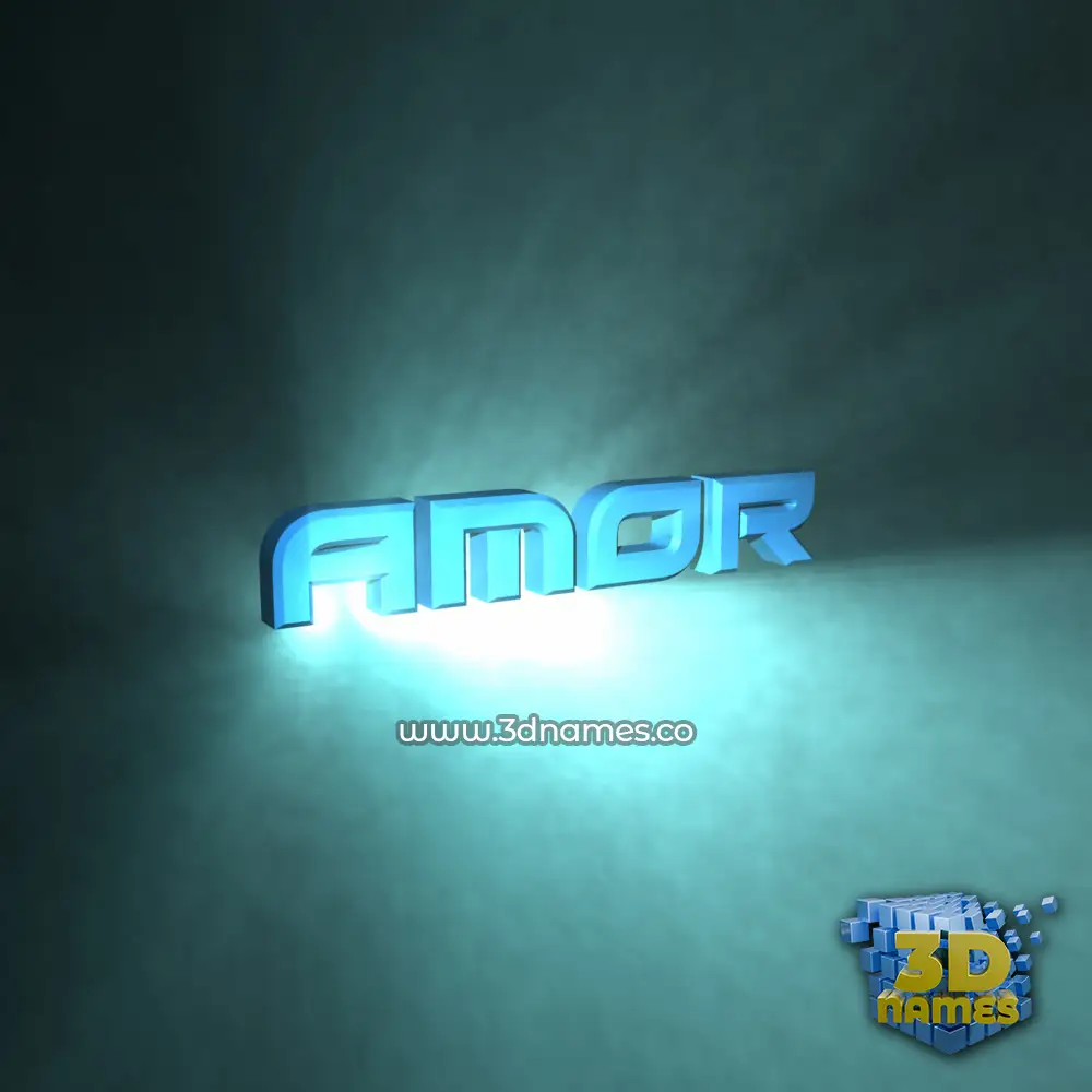 amor in Light Shine style - 3D name wallpaper