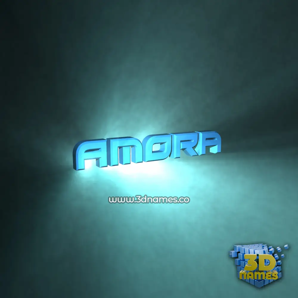 amora in Light Shine style - 3D name wallpaper