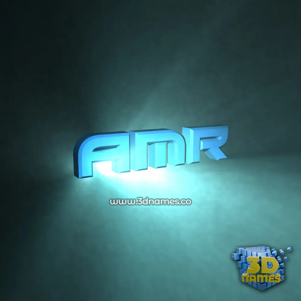 amr in Light Shine style - 3D name wallpaper