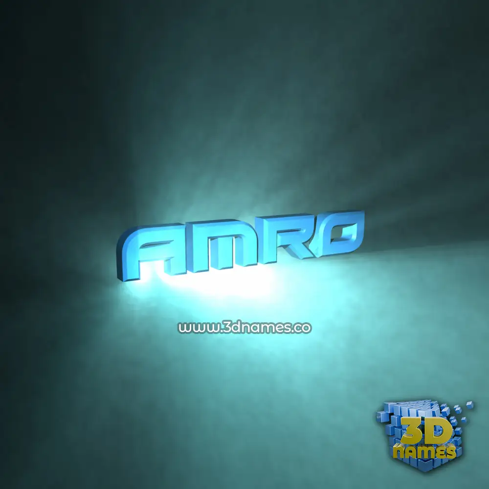 amro in Light Shine style - 3D name wallpaper