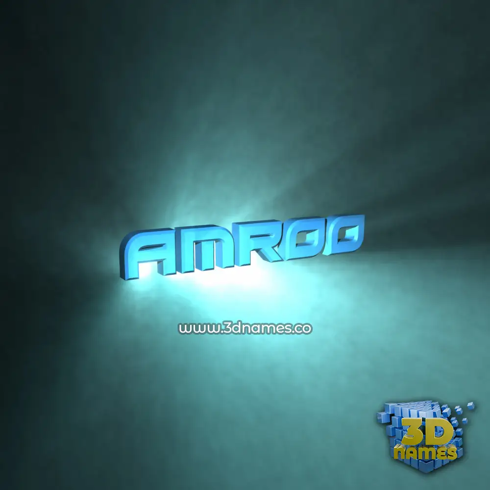 amroo in Light Shine style - 3D name wallpaper