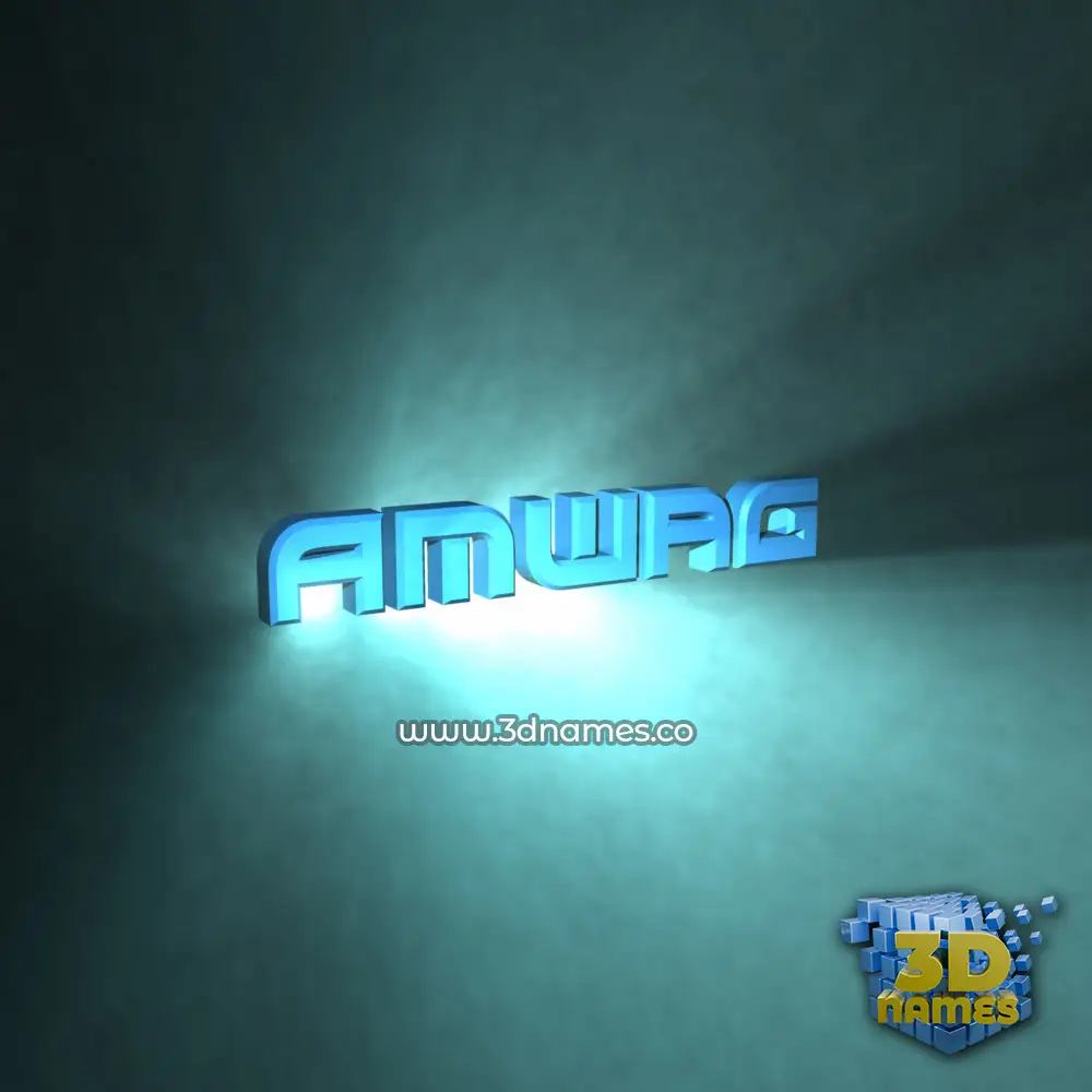 amwag in Light Shine style - 3D name wallpaper