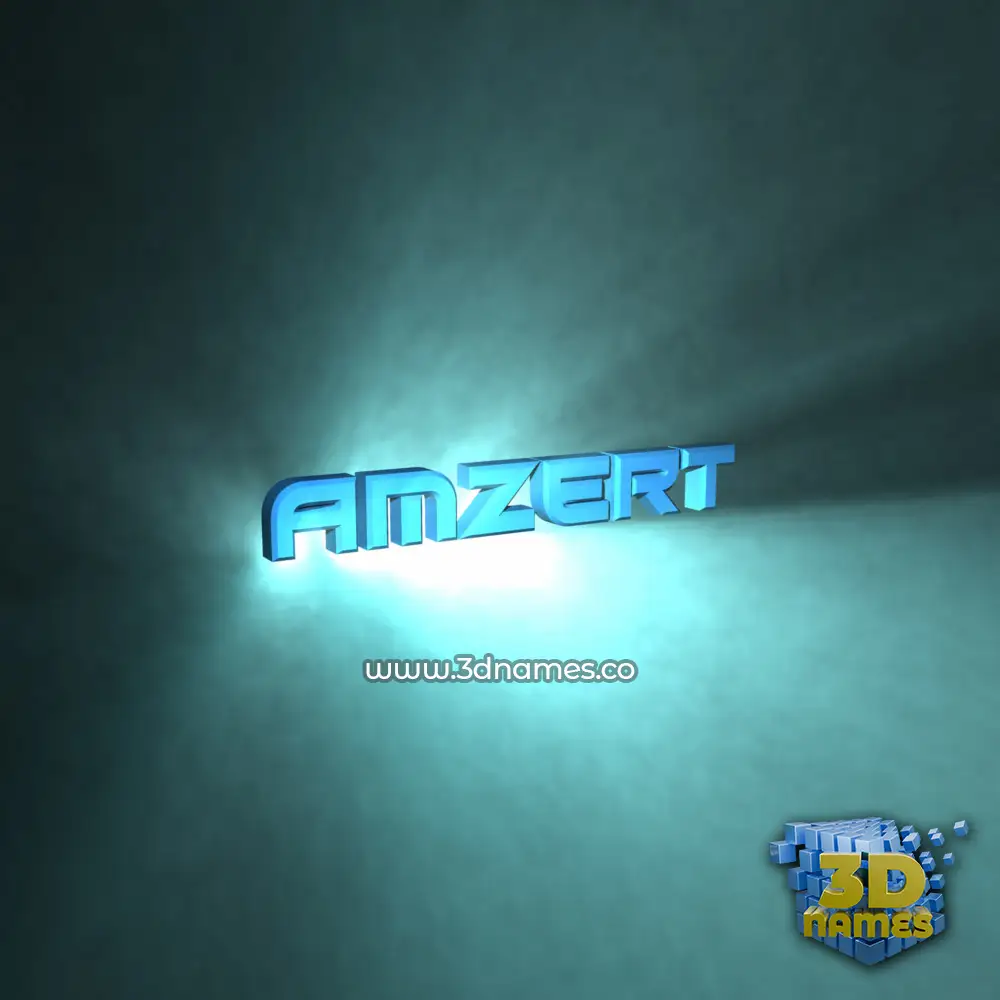 amzert in Light Shine style - 3D name wallpaper