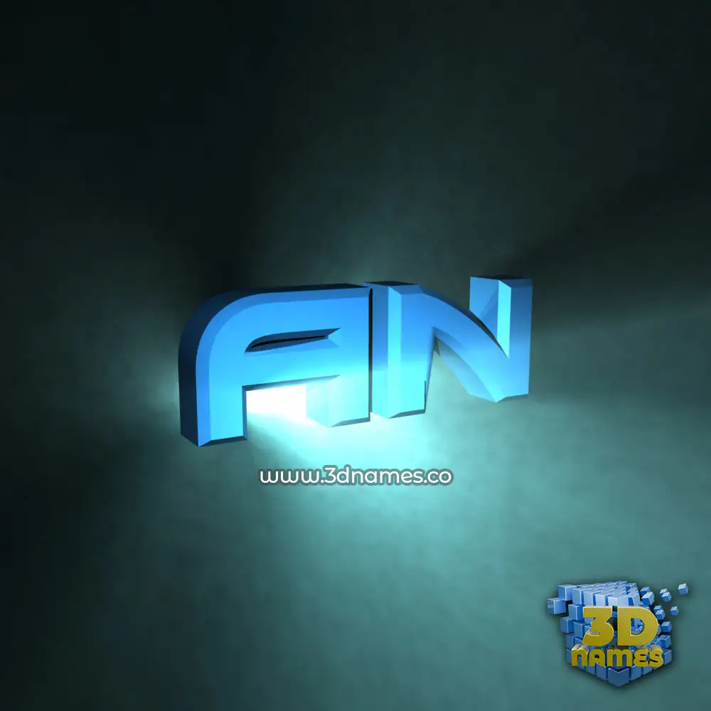 an in Light Shine style - 3D name wallpaper