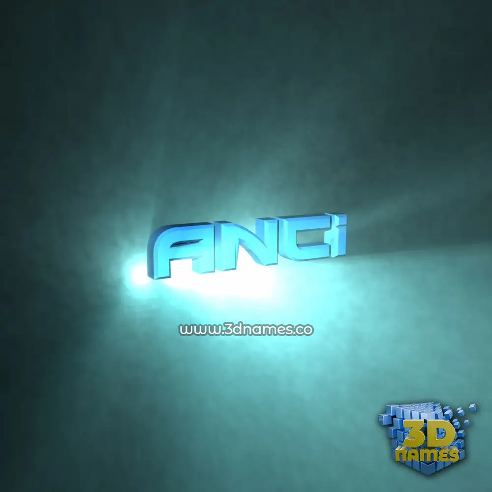 anci in Light Shine style - 3D name wallpaper