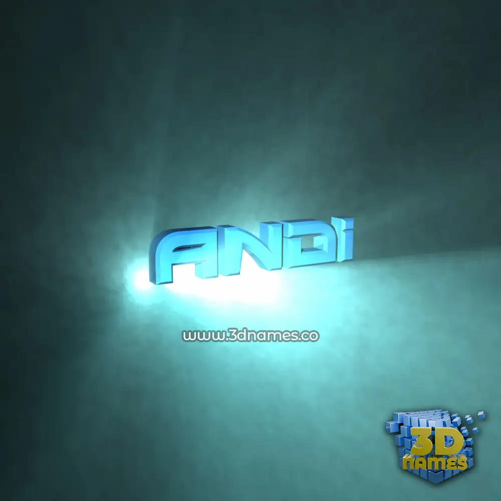 andi in Light Shine style - 3D name wallpaper