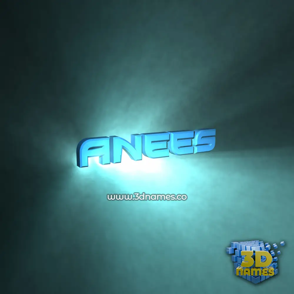 anees in Light Shine style - 3D name wallpaper