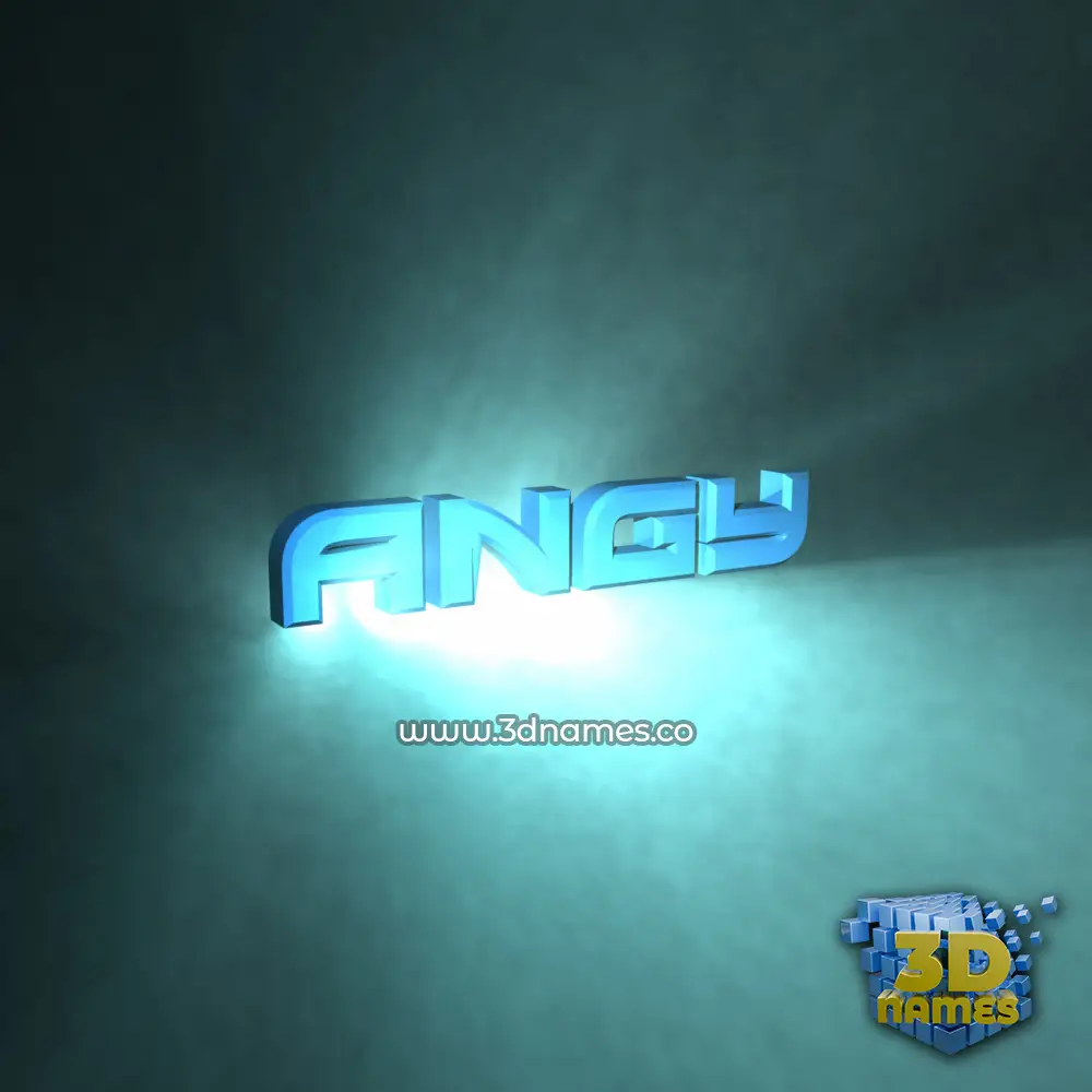 angy in Light Shine style - 3D name wallpaper