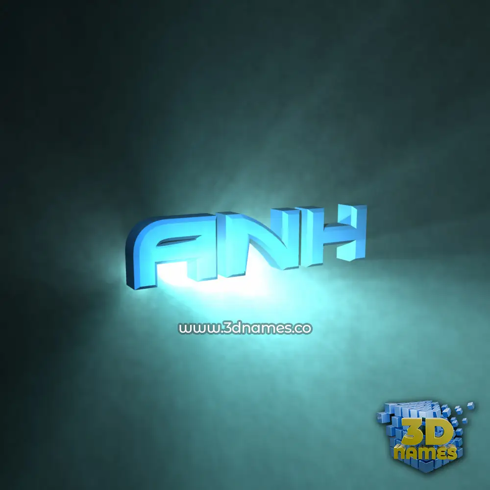 anh in Light Shine style - 3D name wallpaper