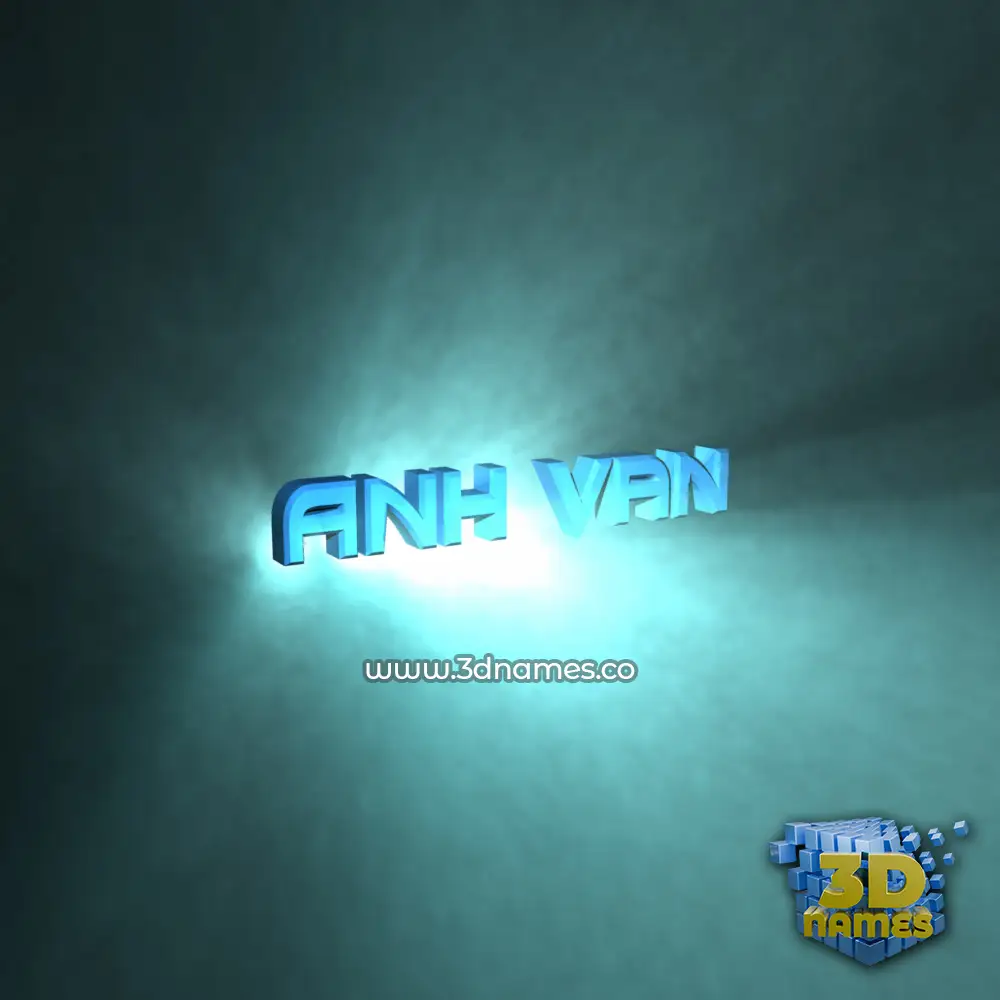 anh van in Light Shine style - 3D name wallpaper