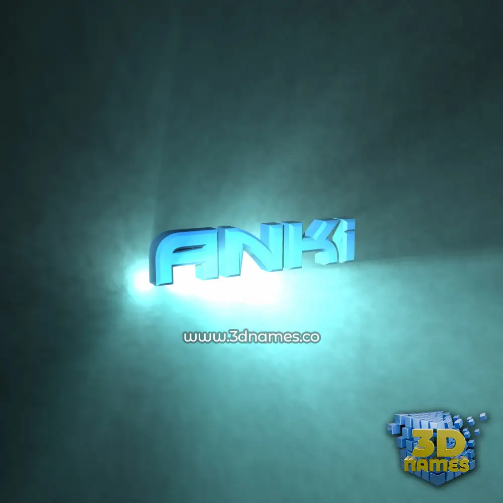 anki in Light Shine style - 3D name wallpaper