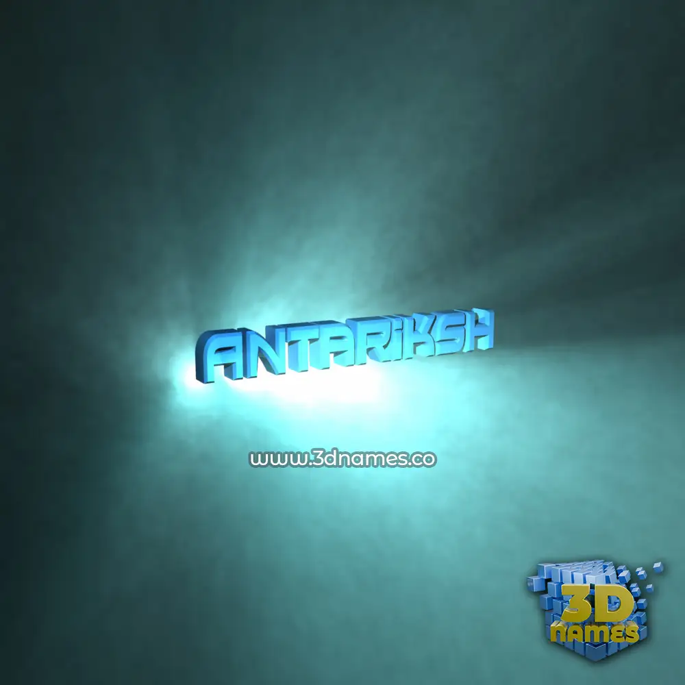 antariksh in Light Shine style - 3D name wallpaper
