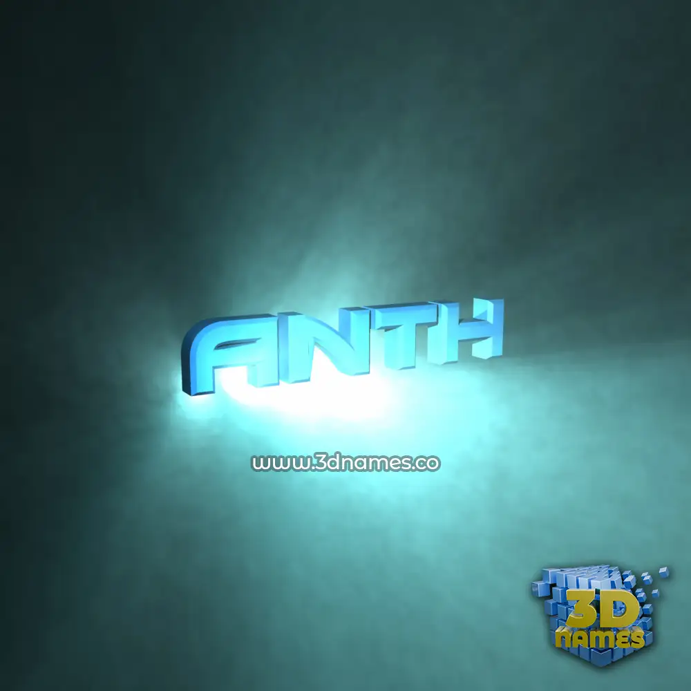 anth in Light Shine style - 3D name wallpaper