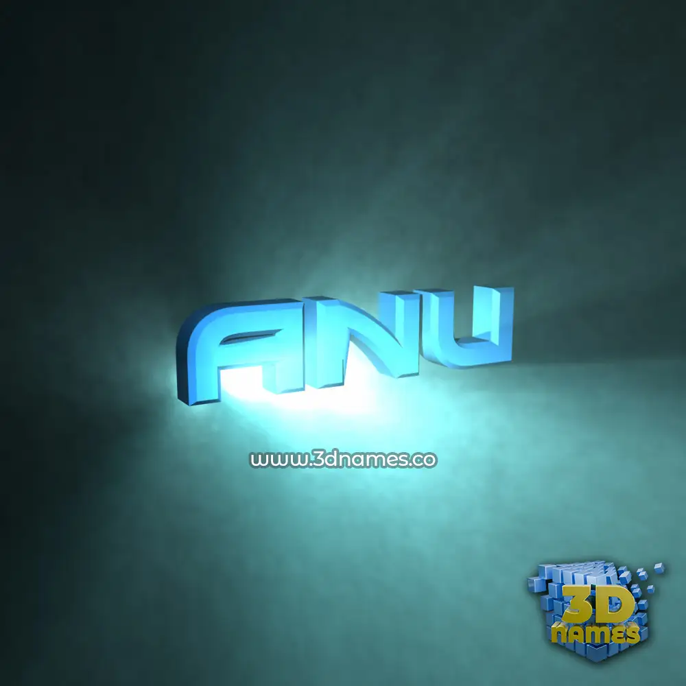 anu in Light Shine style - 3D name wallpaper