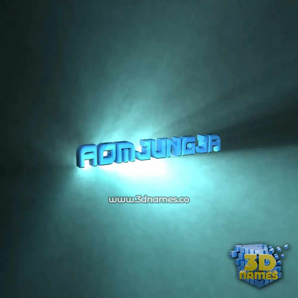 aomjungja in Light Shine style - 3D name wallpaper