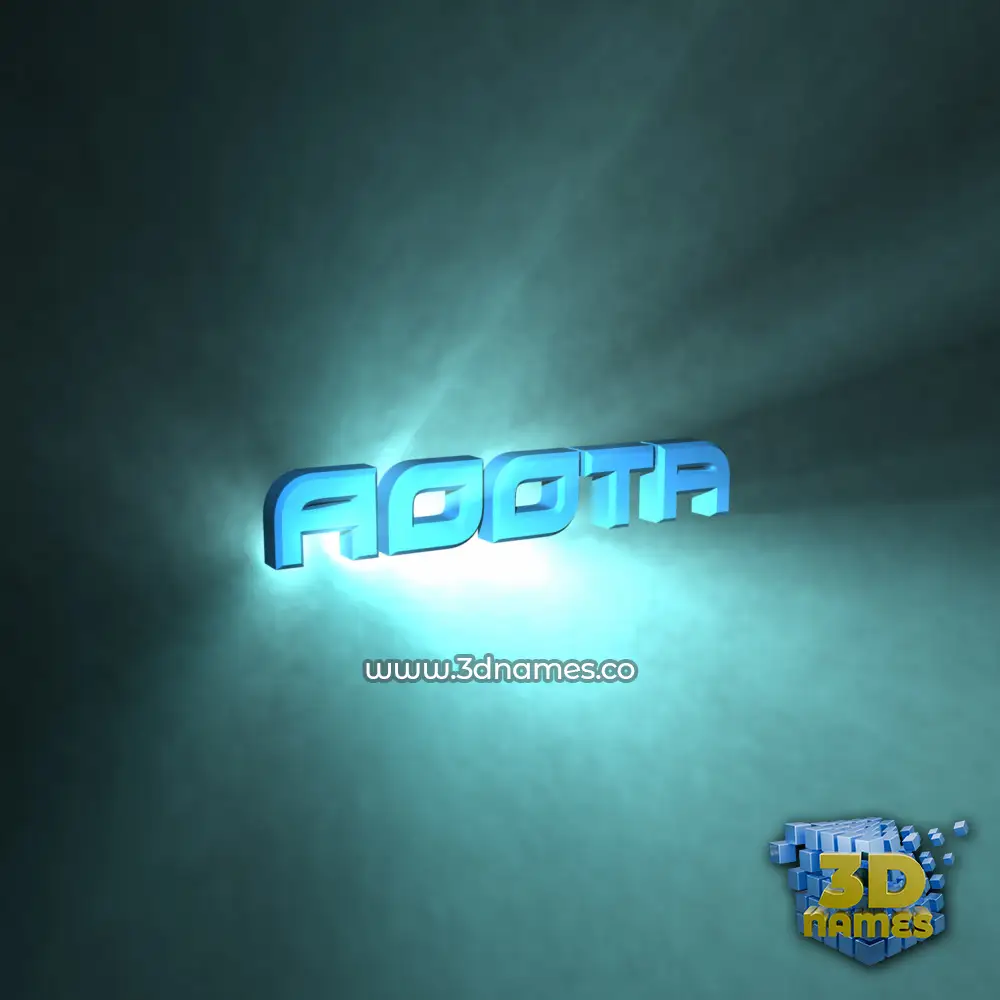 aoota in Light Shine style - 3D name wallpaper
