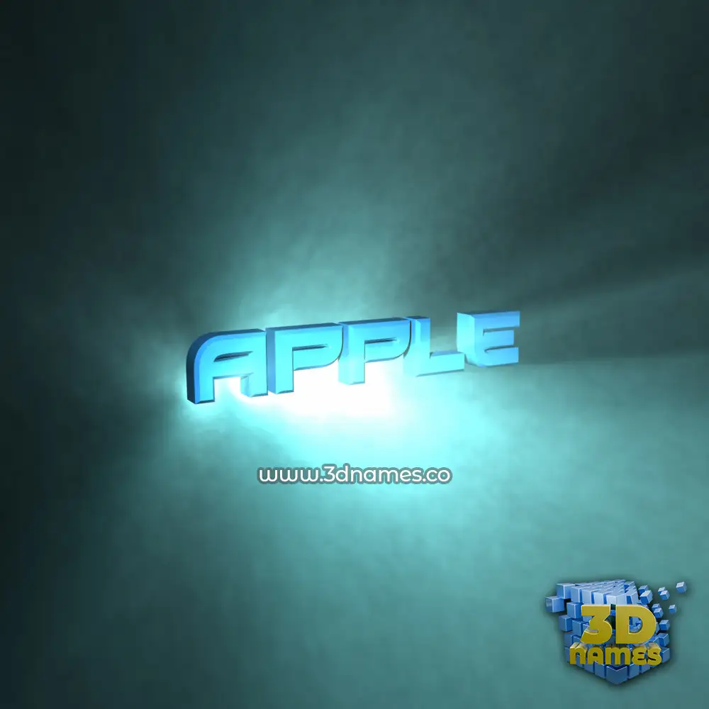 apple in Light Shine style - 3D name wallpaper