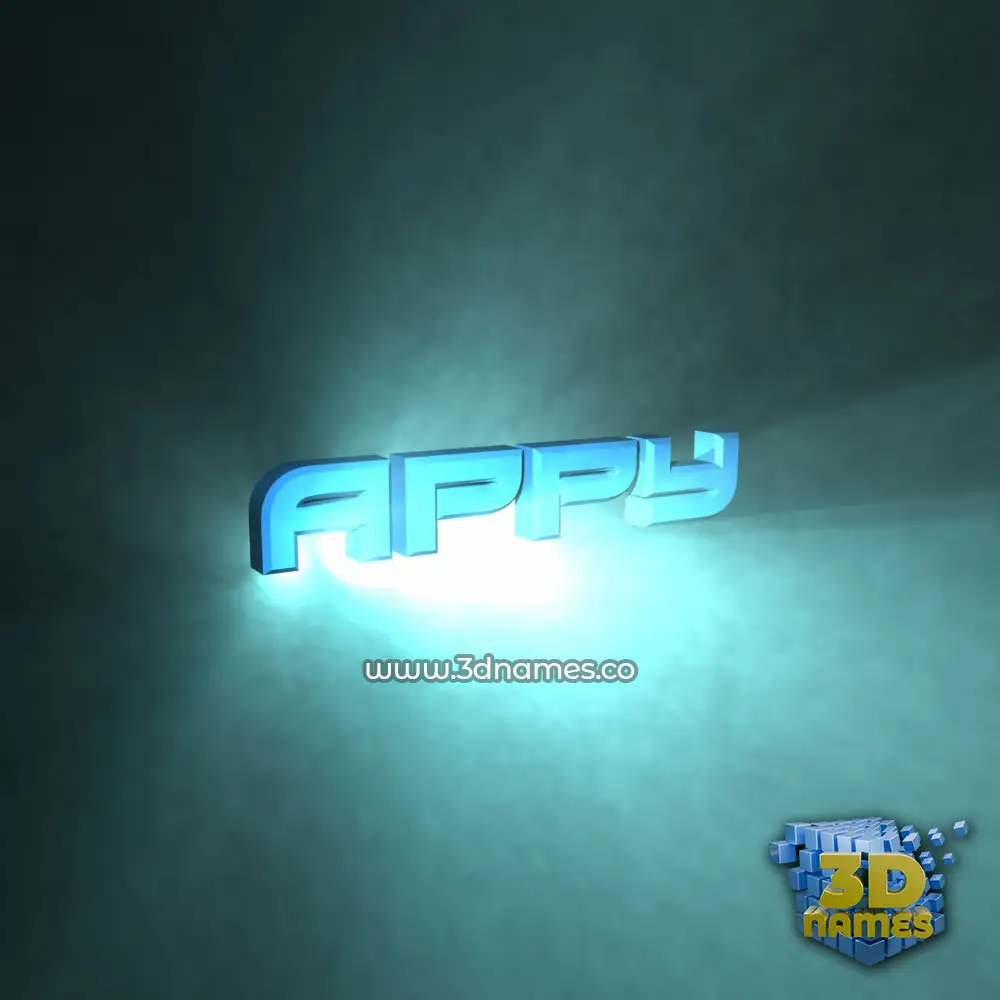 appy in Light Shine style - 3D name wallpaper