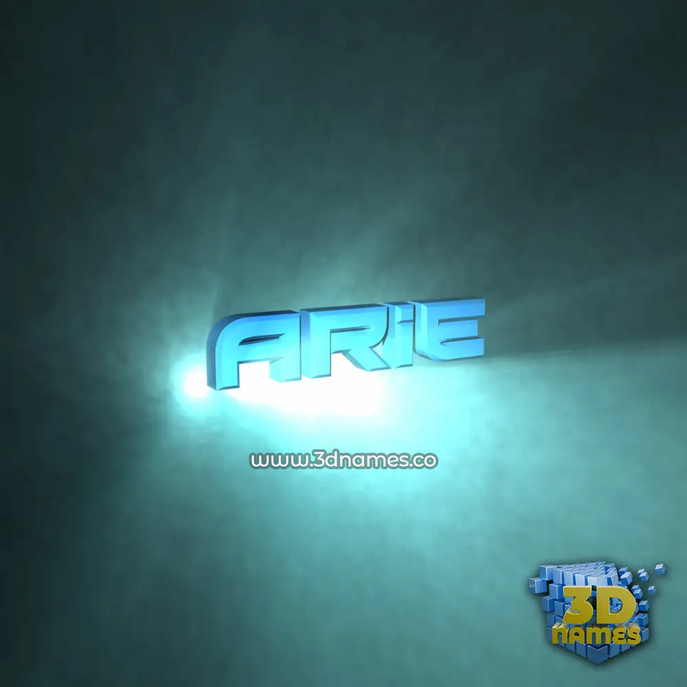arie in Light Shine style - 3D name wallpaper