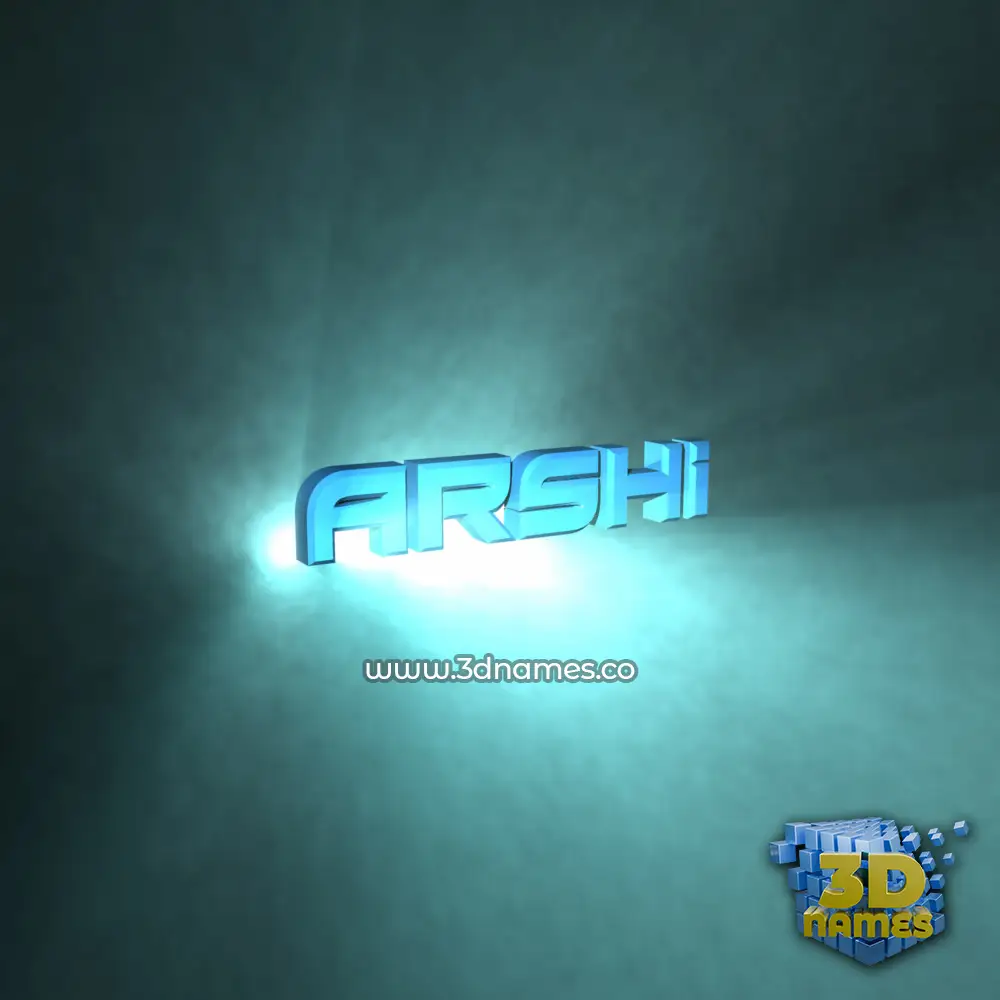 arshi in Light Shine style - 3D name wallpaper